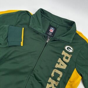 Women's NFL Team Apparel Green Bay Packers Football Full Zip Track Jacket Size S